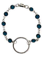 Crystal Bracelet with Circle - Silver/Ice Blue