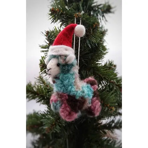 Felt Christmas Lama Ornament