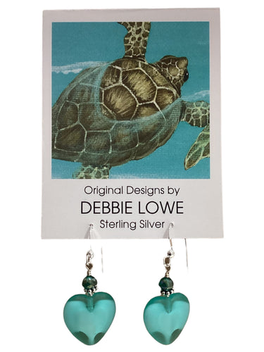 Light Teal Hearts Earrings