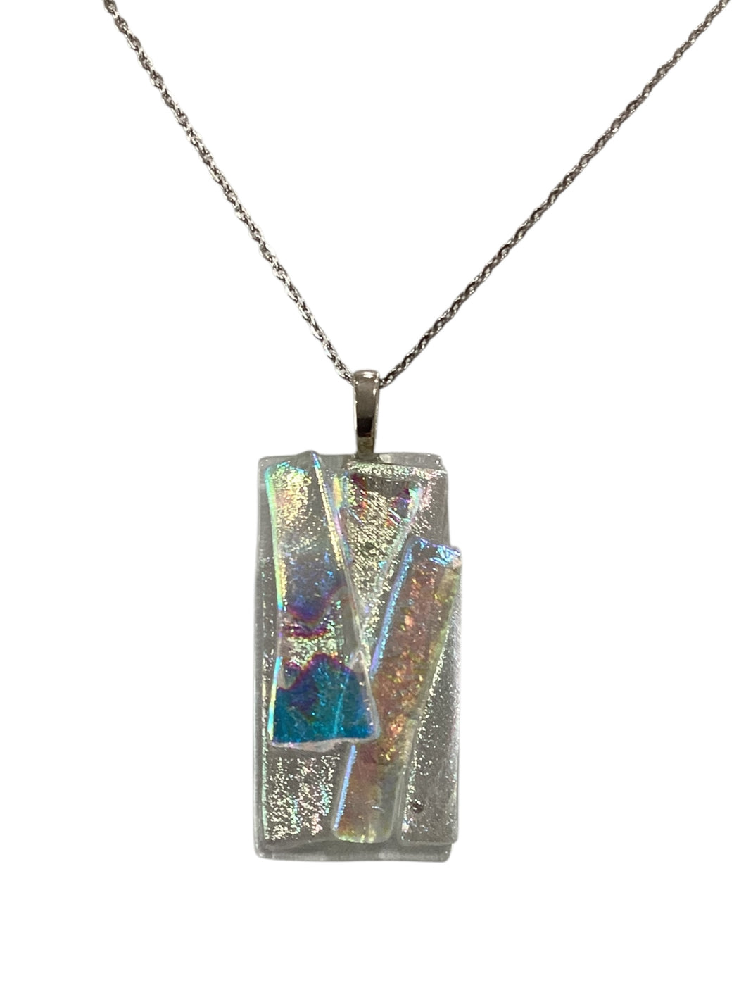 Clear Dichroic on Clear Necklace