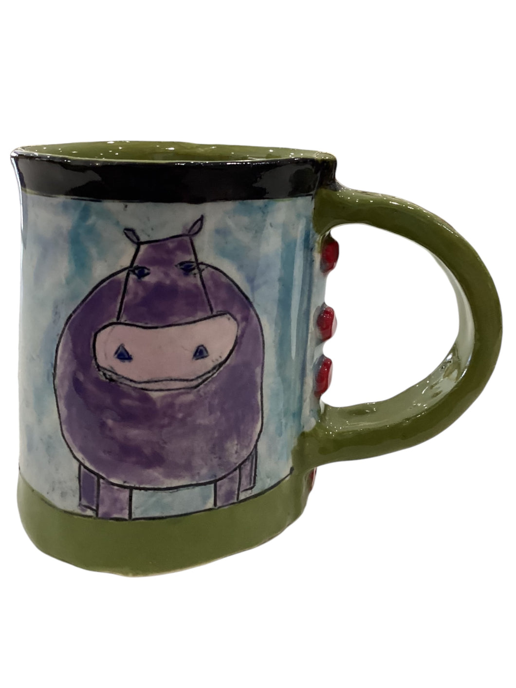 Animal Mug - Hippo/Moss Green