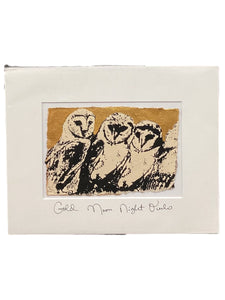 Gold Moon Night Owls - Original - 8" x 10"