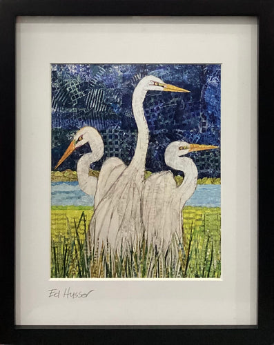 Trio of Herons - Print - Framed
