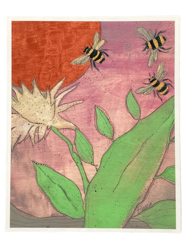 Copper Moon Blooming Night Cerus Honey Bees - Print - 8