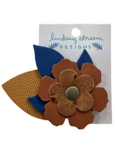 Leather Flower Brooch