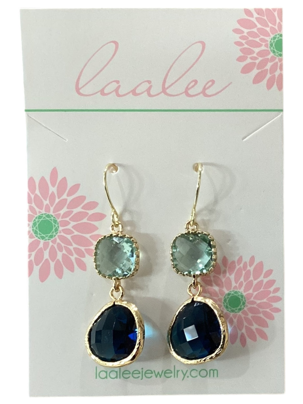 Sapphire Navy Prasiolite Earrings