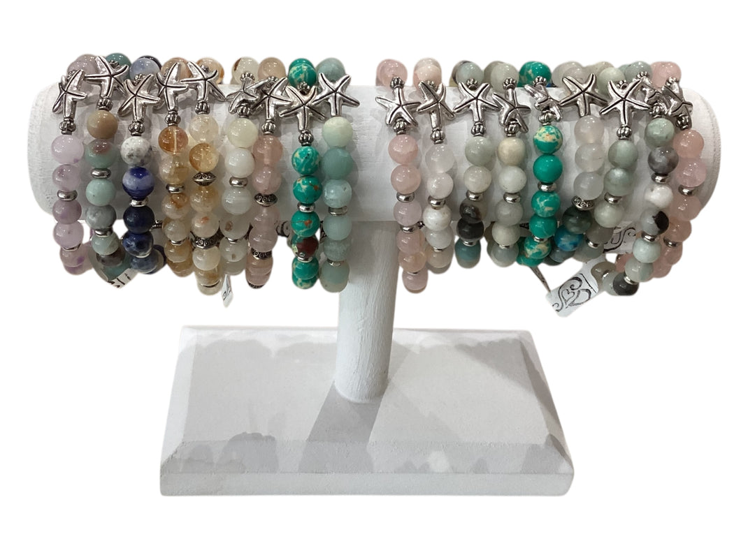 Beaded Bracelet - Starfish Charm (Medium)