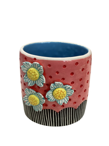 Large Vase w/ Blue Flowers
