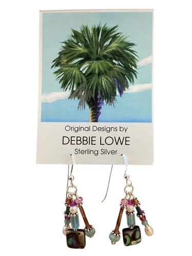 Abalone Mosaic Earrings - Pinks
