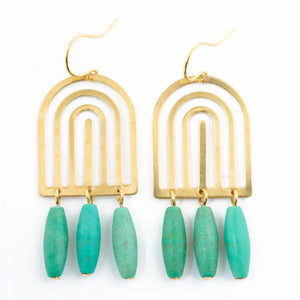 Turquoise Arch Earrings