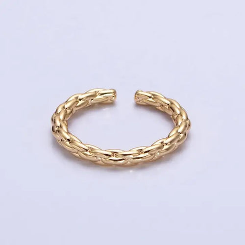 Dainty Rope Adjustable Thin Open Ring  - Gold