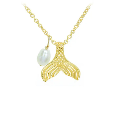 Sunshine & Saltwater Mermaid Tail Necklace - Gold Plated Sterling