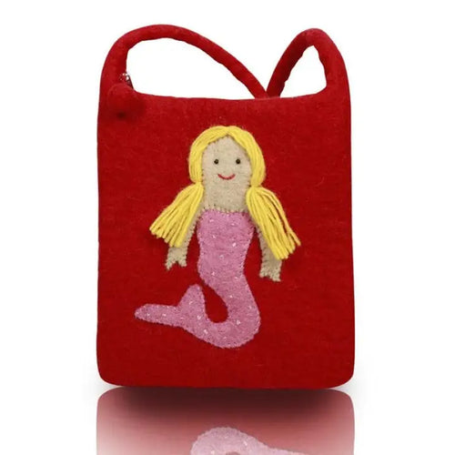 Mermaid Cross-Body Kids Bag - Red