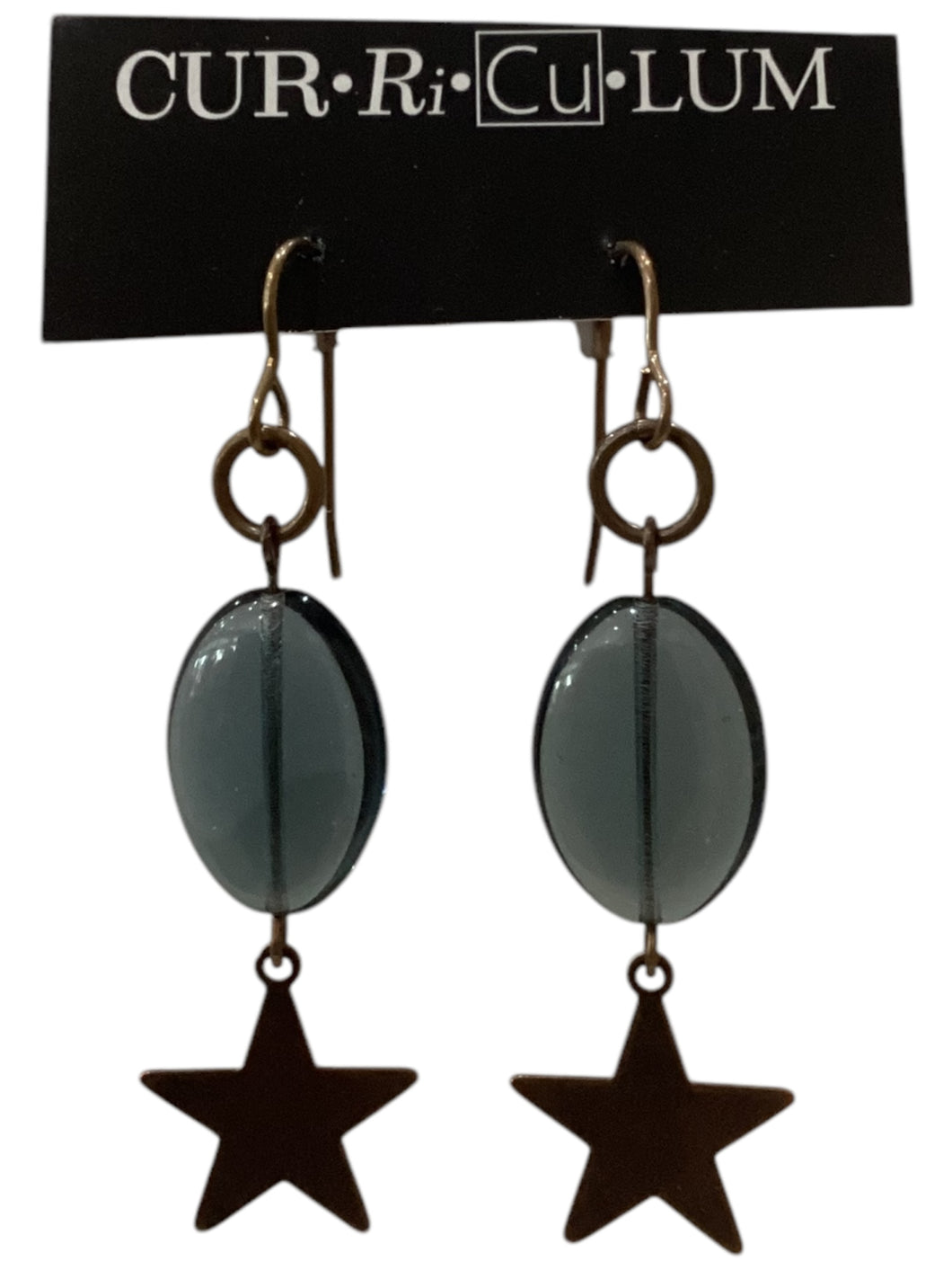 Montana Blue Oval Czech Glass Earrings