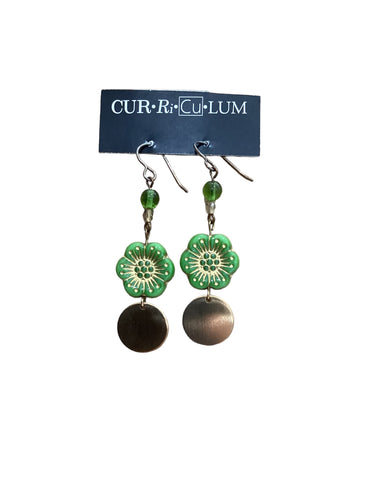 Kelly Green Wild Rose Earrings