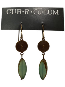 Mint Green English Cut Czech Glass Earrings