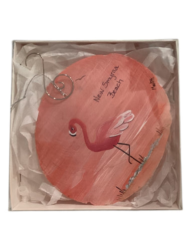 Capiz Shell Ornament - Flamingo