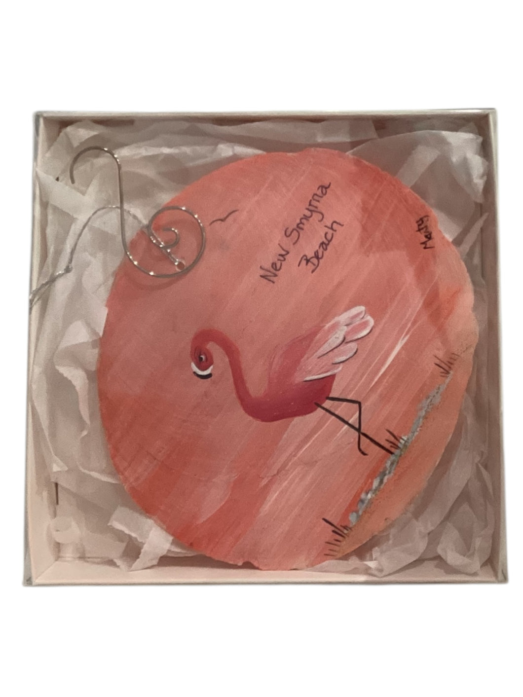 Capiz Shell Ornament - Flamingo