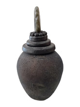Raku Fired Lidded Vessel with Labradorite