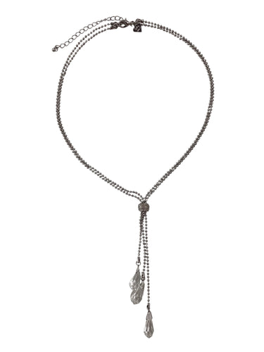 Vintage Dangle Necklace - Clear Gems