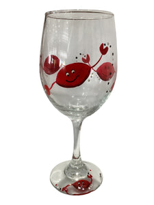 Stemmed Wine Glass - Red Crab