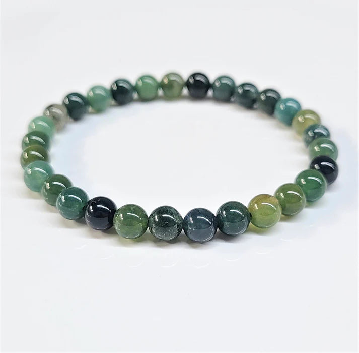 Moss Agate Bracelet - 6mm