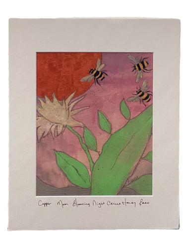 Copper Moon Blooming Night Cerus Honey Bees - Print - 11