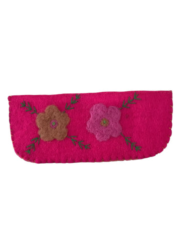 Felted Embroidered Eyeglass Holder - Large