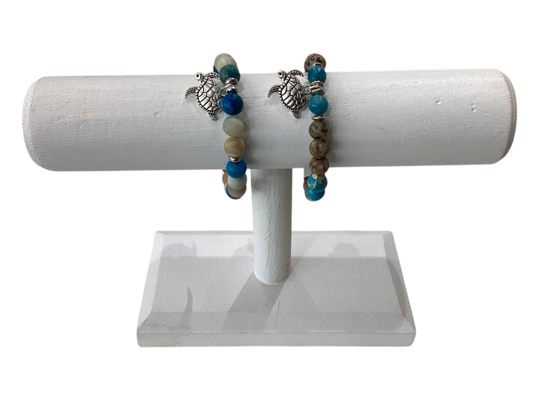Beaded Bracelet - Sea Turtle Charm (Large)