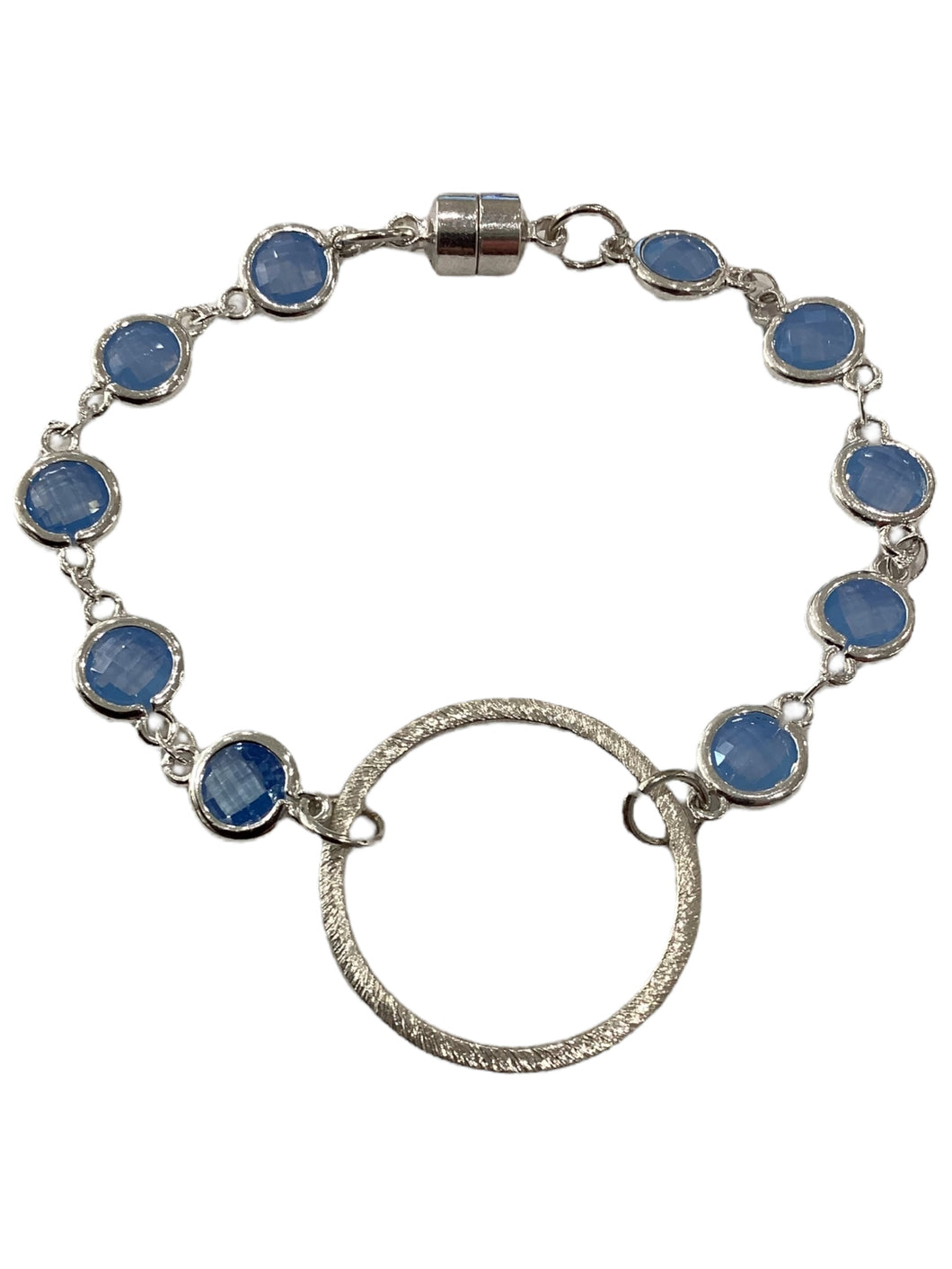 Crystal Bracelet with Circle - Silver/Ice Blue