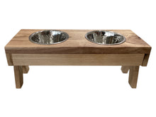 Dog Dish Stand - Large Oak with or without Name Plate