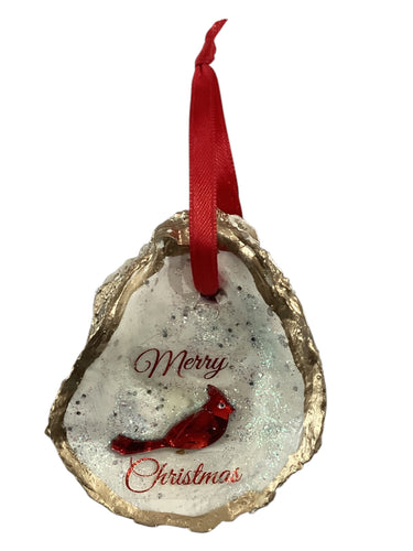 Holiday Oyster Ornament - Cardinal