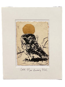 Gold Moon Burrowing Owl - Original - 8" x 10"