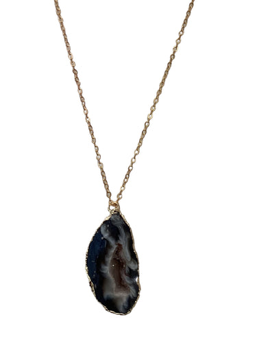 Agate Slice Jewelry - Druzy Agate/Brass