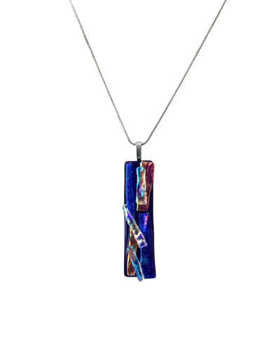 Medium Dichro Necklace - Blue