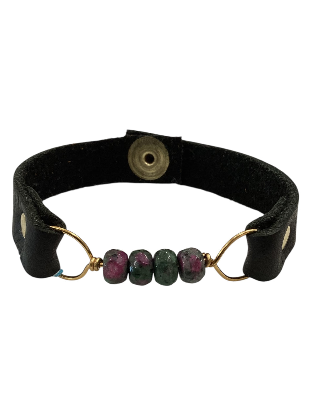 Genuine Leather & Natural Stones Bracelet