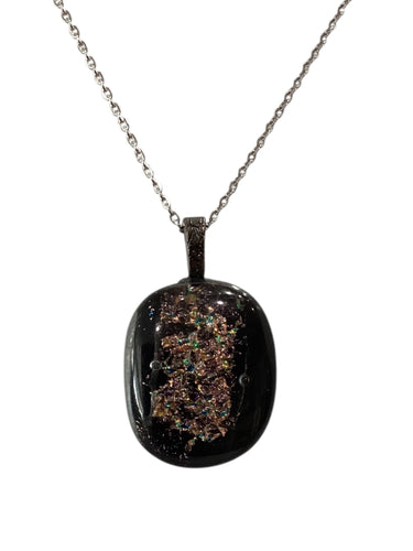Dichro Gold on Black Necklace