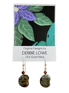 Speckled Glass Fossils Earrings