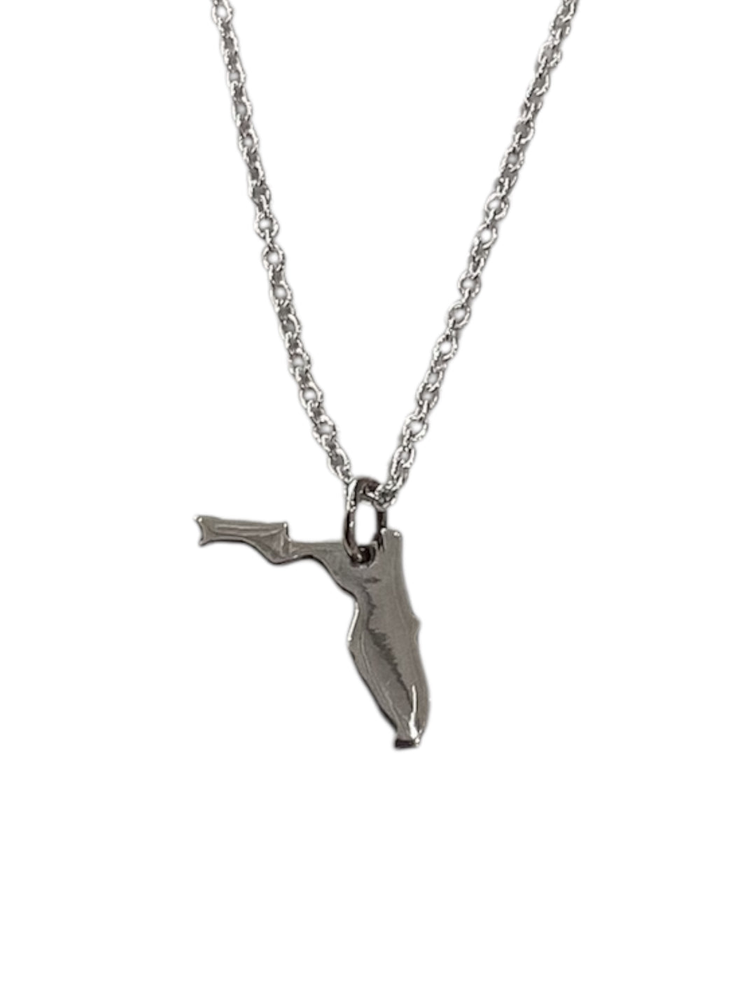 Florida State Map Necklace - Sterling Silver