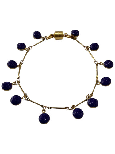 Enamel Drop Bracelet - Gold/Navy