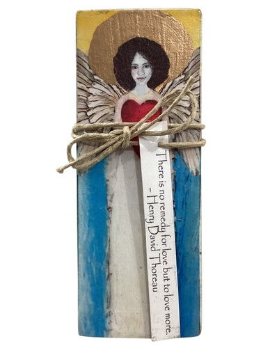 Small Wood Block Angel