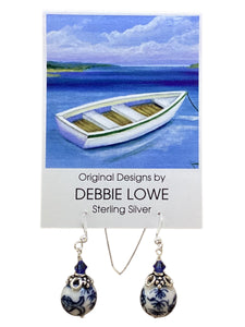 Blue & White Fish Earrings