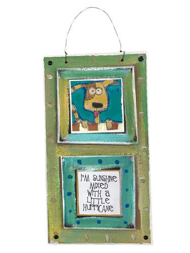 Cardboard Plaque - I'm Sunshine Mixed with a Little Hurricane