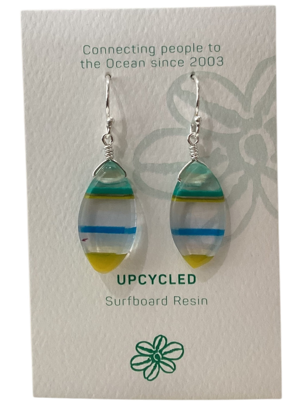 Surfy Upcycled Surfboard Resin Earrings