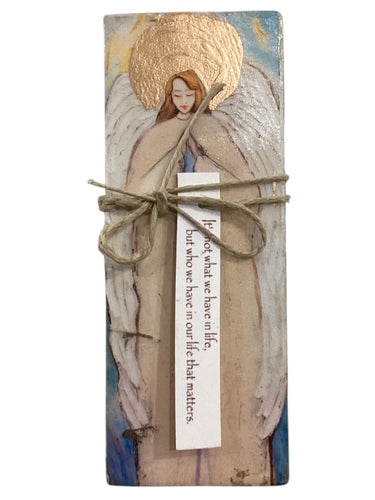 Small Wood Block Angel