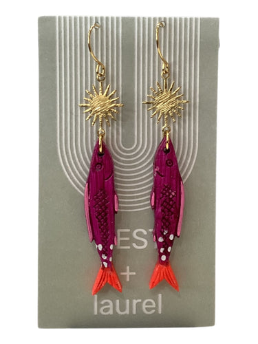 Hand Painted Earrings - Fish