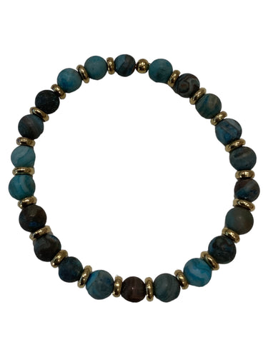 Stretch Bracelet - Agate Brass