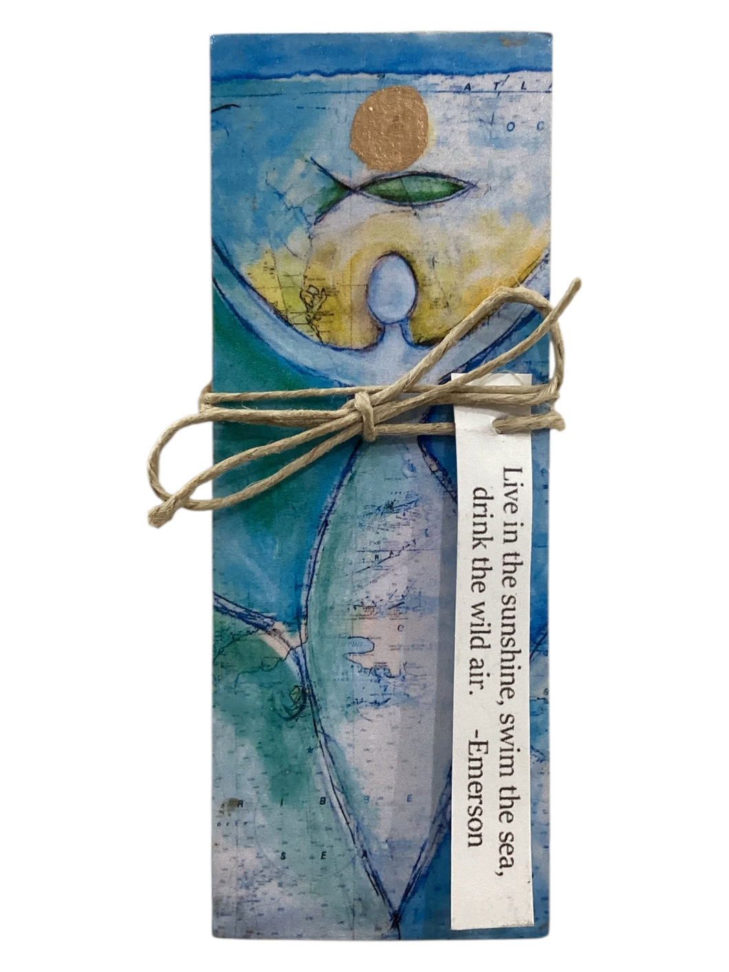 Small Wood Block Angel