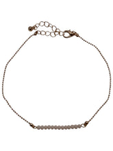 Facet Pastel Bead Bar Anklet - White