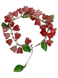 Acrylic Blossom Bracelet - Red